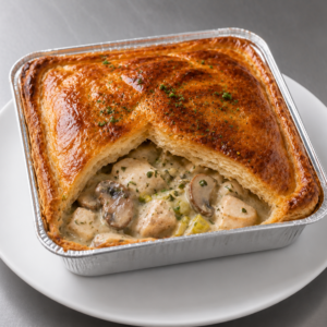 Chicken & Mushroom Pie with Leeks and Creamy Tarragon Sauce