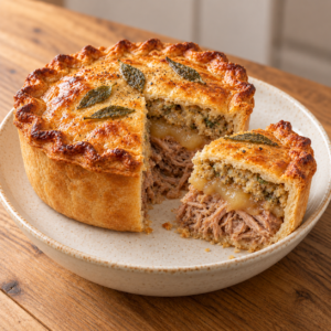 Pulled Pork,_Apple_Sauce,_Sage_&_Onion_Stuffing_Pie